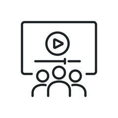 Wall Mural - video learning thin line icons. editable stroke and perfect pixel on transparent background