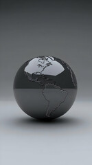 dark metallic 3d globe illustration