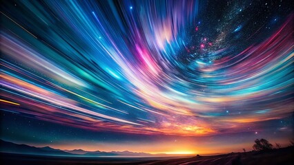 Wall Mural - Ethereal Nightscape: Long Exposure Celestial Painting