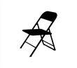 © Techzaka - Metal folding chair silhouette vector flat illustration design on white background.