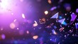 © ngamaz - Shattered glass explodes, purple bokeh background