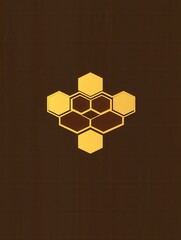 Poster - Minimalist honeycomb logo in golden shades showcasing a modern and clean aesthetic for natural branding purposes