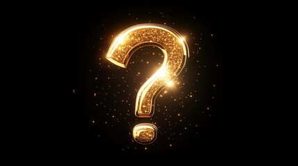 Poster - Modern minimalist question mark icon with glowing light bursts in a sleek flat design style for creative projects