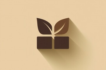 Poster - Flat chocolate bar logo design featuring clean lines and rich brown tones with a modern appeal for branding