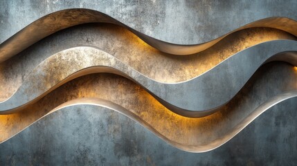 Wall Mural - abstract composition of curved flowing lines and textured background