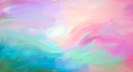 Wall Mural - soft pastel colors blend in an abstract painted background. gentle brushstrokes create a dreamy, ser