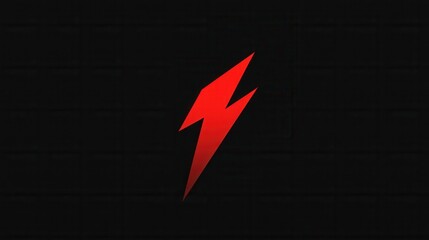 Aufkleber - Minimalist red lightning bolt design with bold contrast against black background highlighting power and energy