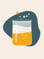 Poster - Minimalist fermentation logo features abstract jar with bubbles representing probiotic food branding and clean design aesthetics