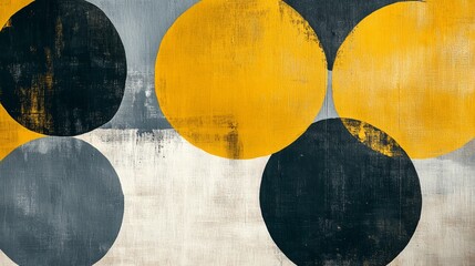 Wall Mural - abstract art composition featuring overlapping circles in various colors and shades