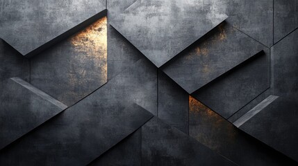 Wall Mural - a dramatic abstract composition of concrete blocks and light