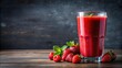 © Nasnunt - glass filled with bright red fruit smoothie, liquid, treat,  liquid, treat, nutrition, red, wellness, beverage
