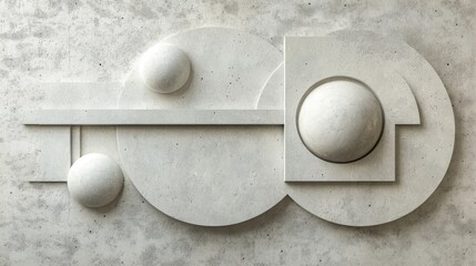 Wall Mural - abstract composition of geometric shapes and spherical elements creates art