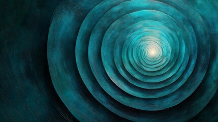Wall Mural - the painting features concentric circles forming a tunnel shape