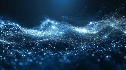 Wall Mural - Abstract Digital Network Data Flow Visualization