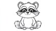 © 11faqihtanjung - A cute cartoon raccoon sitting with a happy smiling expression