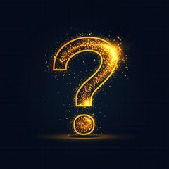 Poster - Minimalist question mark icon with glowing light bursts in modern flat style for contemporary design purposes