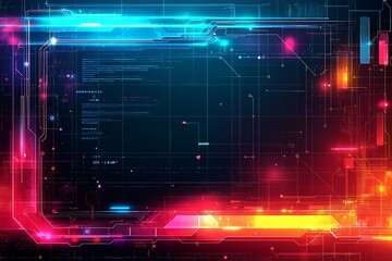 Neon Tech Interface Background.