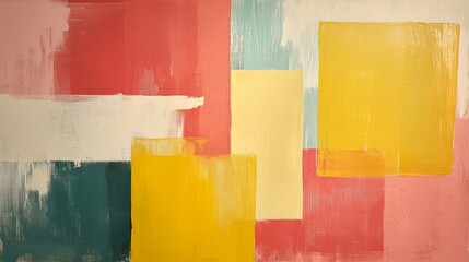 Wall Mural - colorful abstract painting with different painted rectangular shapes displayed