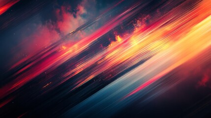 Wall Mural - Abstract depiction of vibrant streaks of color and clouds