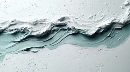 Wall Mural - abstract painted art displays flowing textured white and blue surfaces