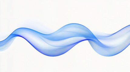 Aufkleber - Wavy blue line icon illustrating calmness and serenity in a minimalist abstract style