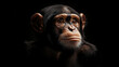 © Arty&Happy - contemplative monkey in studio portrait, gazing forward with thoughtful eyes, capturing essence of primate intelligence