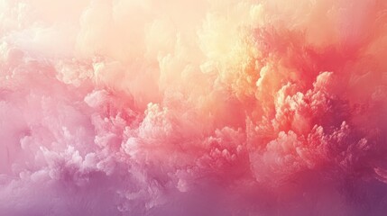 Wall Mural - A beautiful and vibrant view of fluffy clouds in the sky