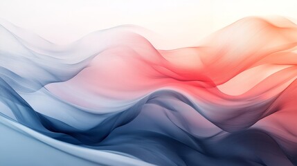 Wall Mural - beautifully flowing ethereal fabric with gradient colors and soft lines