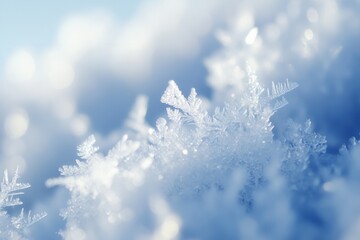 Leinwandbilder - Frozen ice crystals display subtle reflections in an abstract frost effect, evoking soft winter aesthetics in a serene landscape