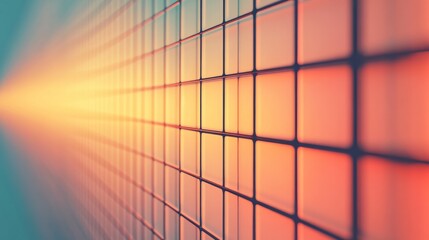 Wall Mural - a perspective grid showing warm colors in a modern aesthetic