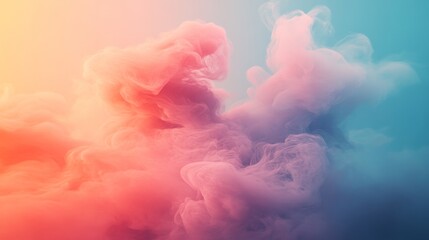 Wall Mural - colorful swirly pastel smoke filling the abstract background space