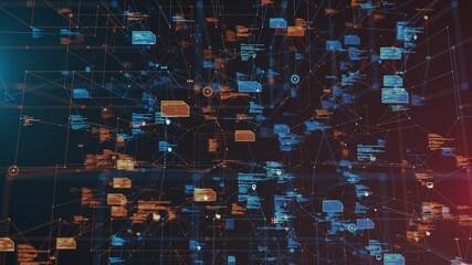Wall Mural - smart network architecture cloud computing next-gen data connectivity