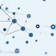 Wall Mural - digital network: a network of interconnected nodes and lines symbolizing connectivity and data excha