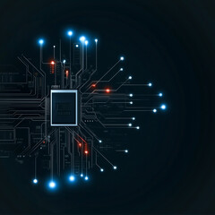 Wall Mural - digital core: a captivating visualization of a computer's central processing unit (cpu), illuminated