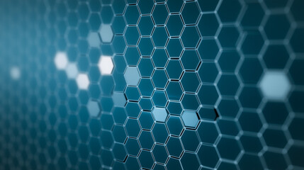 Wall Mural - technological tapestry: an abstract arrangement of interconnected hexagons glows with energy, symbol