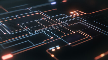 Wall Mural - digital network: high-tech, futuristic view of a digital network, showcasing interconnected lines, c