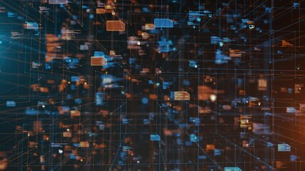 Wall Mural - information technology cloud networking future data processing connectivity