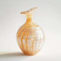 Poster - Elegant Amber-Tinted Glass Vase with Sculpted Neck and Refined Detailing, a Study in Minimalist Still Life Photography.