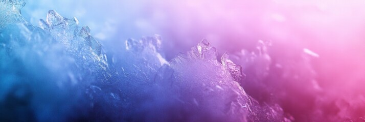 Leinwandbilder - Captivating frozen ice crystals showcasing subtle reflections with an abstract frost effect in soft winter aesthetics