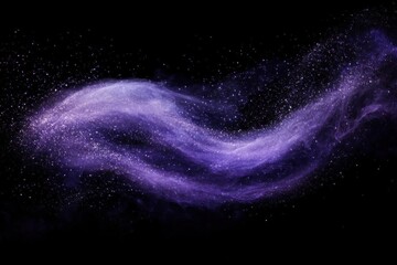 Wall Mural - ethereal swirling purple particles creating magical dust effect against dark background, with sparkling light points and flowing motion trails creating dreamy atmosphere