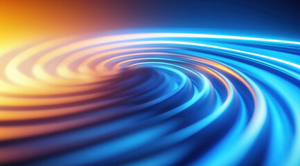 Wall Mural - abstract background with glowing blue and orange swirling lines, creating dynamic and vibrant visual