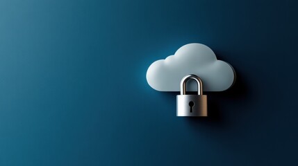 Fototapete - Quantum-Grade Cloud Security Next-Gen Digital Fortress with Metallic Padlock - Enterprise Cybersecurity Innovation for Zero-Trust Architectural Resilience