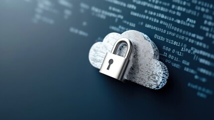 Leinwandbilder - Quantum-Inspired Cloud Security Futuristic Silver Padlock Protecting Digital Infrastructure with Advanced Cybersecurity Encryption Technologies