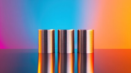Aufkleber - Futuristic Blockchain Security Metallic Crypto Tokens in Vibrant Gradient Visualization - Next-Gen Digital Asset Protection and Innovative Web3 Design Aesthetic