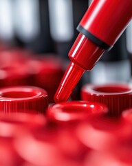 Aufkleber - Next-Gen Precision Diagnostics AI-Powered Red Microfluidic Laboratory Testing with High-Performance Automated Sampling Technology