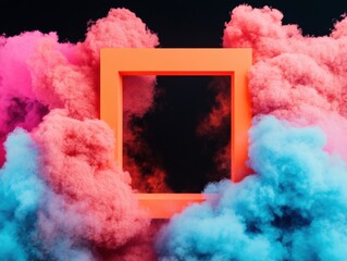 Aufkleber - Dreamscape Immersion Vibrant Ethereal Cloud Visualization for Digital Branding, Metaverse Aesthetic and Creative Tech Marketing