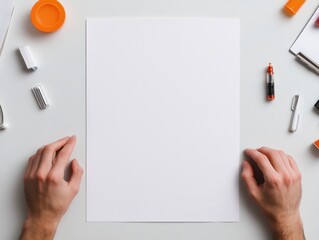 Leinwandbilder - Minimalist Medical Workflow Data-Driven Healthcare Planning with Clean White Space, Precision Instruments and Digital Transformation Aesthetic