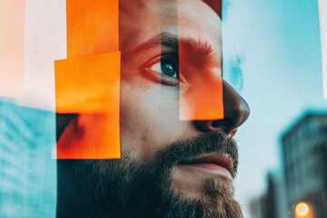 Aufkleber - Geometric Identity Urban Creative Professional Explores Digital Fragmentation Through Innovative Visual Storytelling and Modern Design Aesthetics
