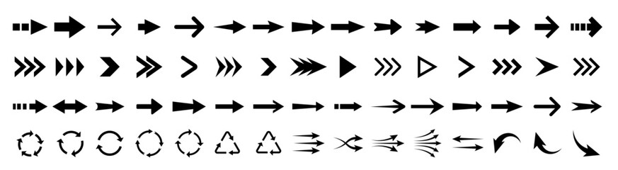 Wall Mural - arrows logo. arrow vector icon. set arrow icons. collection arrows sign. black arrow icon set. vecto