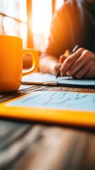 Poster - Minimalist Digital Finance Workflow Warm-Toned Workspace Revealing Data Analysis, Strategic Planning, and Tech-Enabled Productivity for Modern Professionals